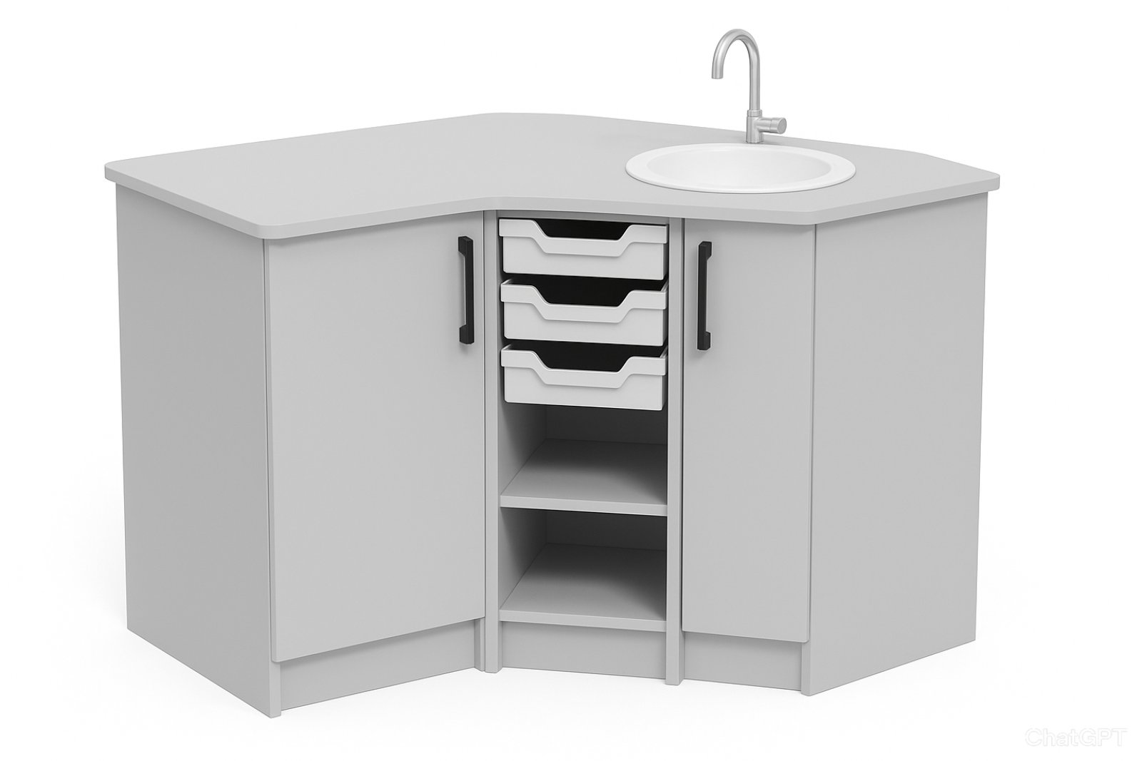 Стіл з мийкою та краном, з покриттям стільниці HPL С.С.Скафолдінг